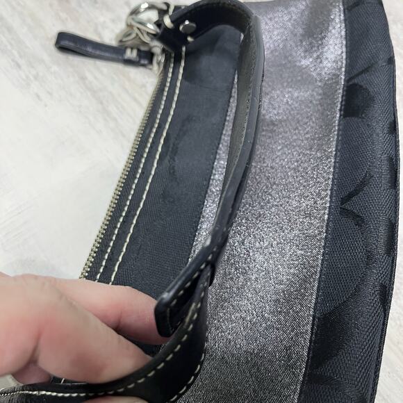Coach 11096 Black Signature Fabric Stripe Demi Shoulder Bag EXCELLENT CONDITION - Picture 6 of 15